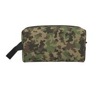 Borsa da viaggio con stampa mimetica verde, organizer per trucchi per donne e uomini, grande capacità per cosmetici, accessori, articoli da toeletta, shampoo ed elementi essenziali