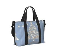 Borsa da viaggio con stampa natalizia con conchiglie, borsone da viaggio, borsa per oggetti personali, per viaggi, palestra, sport, weekender, Nero , Taglia unica