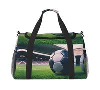 Borsa da viaggio con stampa palla da calcio Weekender Pernottamento Borsa da viaggio per donne e uomini Borsa da palestra Bagagli da portare avanti, Nero , Taglia unica