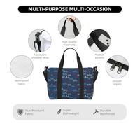 Borsa da viaggio con stampa per bicicletta, borsa da viaggio, borsa per oggetti personali, per viaggi, palestra, sport, weekender, Nero , Taglia unica