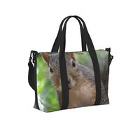 Borsa da viaggio con stampa scoiattolo nell'albero, borsone da viaggio, borsa per oggetti personali, per viaggi, palestra, sport, weekender, Nero , Taglia unica