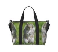 Borsa da viaggio con stampa scoiattolo rosso, borsone da viaggio, borsa per oggetti personali, per viaggi, palestra, sport, weekender, Nero , Taglia unica