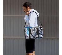 Borsa da viaggio con stampa tigre bianca, borsone da viaggio, borsa per oggetti personali, per viaggi, palestra, sport, weekender, Nero , Taglia unica
