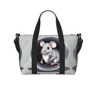 Borsa da viaggio con stampa topo nel buco con tracolla regolabile, adatta per viaggi e sport