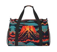 Borsa da viaggio con stampa vulcano Borsa da viaggio Borsa da viaggio Borsa sportiva da portare sotto il sedile, nero, Taglia unica