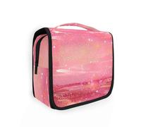 Borsa da viaggio con stelle scintillanti rosa con gancio per appendere borsa washabloiletry borsa zaino zaino