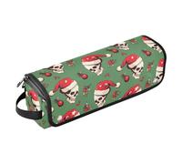 Borsa da viaggio con teschi natalizi da donna, resistente al calore, organizer per strumenti per capelli, per ferri da stiro, piastre e arricciacapelli, organizer portatile que necesito para