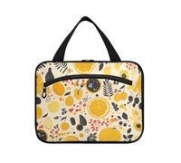 Borsa da viaggio da appendere per donne con gancio, borsa da viaggio gialla estiva con frutta al limone, borsa essenziale per il trucco essenziale per le donne zaino in spalla bolsos para Hombre L