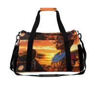 Borsa da viaggio da donna africana con tramonto negli Stati Uniti con stampa bagagli per la notte borse da fine settimana borsa a tracolla per donne uomini