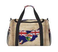 Borsa da viaggio da donna, con bandiera delle Isole Cayman con stampa con motivo a scudo, borsa da palestra da donna, borsa da viaggio per la notte, nero, Taglia unica