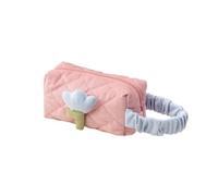 Borsa da viaggio da donna con fiori di tulipano grande capacità borsa cosmetica in velluto a coste borse con cerniera portatile organizer per il trucco, Borsa da polso rosa, Taglia unica