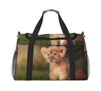 Borsa da viaggio da donna, con stampa artistica di leone, borsa da viaggio, borsa da viaggio, borsa da viaggio, accessori da viaggio, Nero , Taglia unica