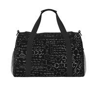 Borsa da viaggio da donna, con stampa astratta e chimica, borsa da viaggio, borsa da viaggio, accessori da viaggio, Nero , Taglia unica