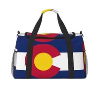 Borsa da viaggio da donna, con stampa bandiera del Colorado, borsa da viaggio, accessorio da viaggio, Nero , Taglia unica