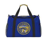 Borsa da viaggio da donna, con stampa bandiera del Nebraska, borsa da viaggio, borsa da viaggio, borsa da viaggio, accessori da viaggio, Nero , Taglia unica