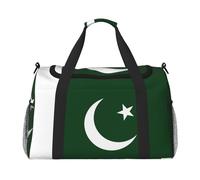 Borsa da viaggio da donna, con stampa bandiera del Pakistan, borsa da viaggio, borsa da viaggio, borsa da viaggio, accessori da viaggio, Nero , Taglia unica