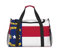 Borsa da viaggio da donna, con stampa bandiera della Carolina del Nord, borsa da viaggio, accessorio da viaggio, Nero , Taglia unica