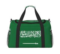Borsa da viaggio da donna, con stampa bandiera dell'Arabia Saudita, borsa da viaggio, accessorio da viaggio, Nero , Taglia unica