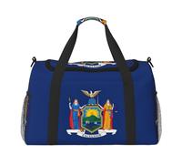 Borsa da viaggio da donna, con stampa bandiera dello Stato di New York, borsa da viaggio, borsa da viaggio, accessori da viaggio, Nero , Taglia unica