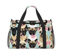 Borsa da viaggio da donna, con stampa carlino chihuahua, borsa da viaggio, accessorio da viaggio, Nero , Taglia unica