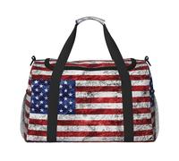 Borsa da viaggio da donna, con stampa del 4 luglio, con bandiera americana, borsa da viaggio, accessorio da viaggio, Nero , Taglia unica