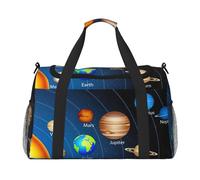 Borsa da viaggio da donna, con stampa del sistema solare, borsa da viaggio, borsa da viaggio, borsa da viaggio, accessori da viaggio, Nero , Taglia unica
