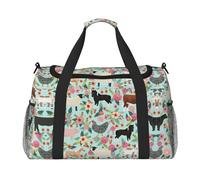 Borsa da viaggio da donna, con stampa di animali della fattoria, borsa da viaggio, borsa da viaggio, borsa da viaggio, accessori da viaggio, Nero , Taglia unica