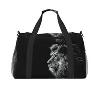 Borsa da viaggio da donna, con stampa di leone, borsa da viaggio, borsa da viaggio, borsa da viaggio, accessori da viaggio, Nero , Taglia unica