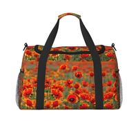 Borsa da viaggio da donna, con stampa di papaveri, borsa da viaggio, borsa da viaggio, borsa da viaggio, accessori da viaggio, Nero , Taglia unica