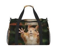 Borsa da viaggio da donna, con stampa di scoiattolo, borsa da viaggio, borsa da viaggio, borsa da viaggio, borsa da viaggio, accessori da viaggio, Nero , Taglia unica
