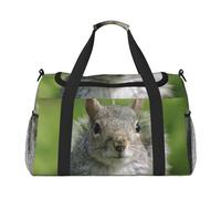 Borsa da viaggio da donna, con stampa scoiattolo rosso, borsa da viaggio, borsa da viaggio, accessori da viaggio, Nero , Taglia unica