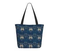 Borsa da viaggio da donna, da lavoro, alla moda, leggera, con lupo e occhi azzurri, borsa a tracolla da infermiera, borsa da spiaggia da donna, grande borsa tote con cerniera