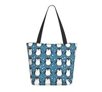 Borsa da viaggio da donna da lavoro, alla moda, leggera, con pinguino in stile cartone animato, 1 stampa, borsa da infermiera, borsa da spiaggia da donna, grande borsa tote con cerniera