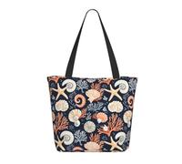 Borsa da viaggio da donna da lavoro, alla moda, leggera, con stampa con stelle marine, borsa da infermiera, borsa da spiaggia da donna, grande borsa tote con cerniera