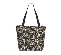 Borsa da viaggio da donna da lavoro, alla moda, leggera, con stampa di cavalli bianchi con stampa di cowboy, borsa da infermiera, borsa da spiaggia da donna, grande borsa tote con cerniera