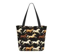 Borsa da viaggio da donna, da lavoro, alla moda, leggera, con stampa di cavalli, borsa da infermiera, borsa da spiaggia da donna, grande borsa tote con cerniera