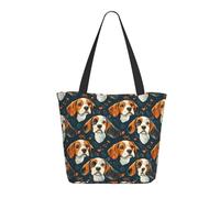 Borsa da viaggio da donna da lavoro, alla moda, leggera, con stampa di cuccioli di beagle, borsa da infermiera, borsa da spiaggia da donna, grande borsa tote con cerniera