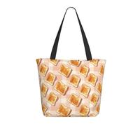 Borsa da viaggio da donna, da lavoro, alla moda, leggera, con stampa di pane tostato, borsa a tracolla da infermiera, borsa da spiaggia da donna, grande borsa tote con cerniera