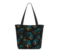 Borsa da viaggio da donna, da lavoro, alla moda, leggera, con stampa verde lupo, borsa da infermiera, borsa da spiaggia da donna, grande borsa tote con cerniera