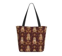 Borsa da viaggio da donna, da lavoro, con stampa di corona di tigre dorata, leggera, borsa da infermiera, borsa da spiaggia da donna, alla moda, grande, con cerniera
