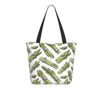 Borsa da viaggio da donna, da lavoro, leggera, alla moda, con stampa asparagi, borsa a tracolla da infermiera, borsa da spiaggia da donna, grande borsa tote con cerniera