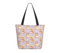 Borsa da viaggio da donna, da lavoro, leggera, con fiocco viola, stampa pulcino, borsa da infermiera, borsa da spiaggia da donna, grande borsa tote con cerniera