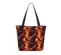 Borsa da viaggio da donna, da lavoro, leggera, con motivo a fiamme rosse, borsa a tracolla da infermiera, borsa da spiaggia da donna, grande borsa tote con cerniera