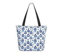 Borsa da viaggio da donna, da lavoro, leggera, con occhi azzurri, stampa a spalla, borsa da infermiera, borsa da spiaggia da donna, grande borsa tote con cerniera