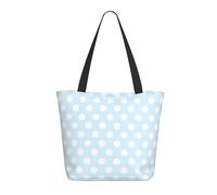 Borsa da viaggio da donna, da lavoro, leggera, con stampa a pois azzurri (A), borsa a tracolla da infermiera, borsa da spiaggia da donna, grande borsa tote con cerniera