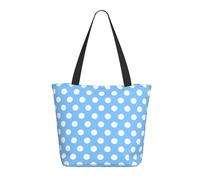 Borsa da viaggio da donna, da lavoro, leggera, con stampa a pois azzurri, borsa a tracolla da infermiera, borsa da spiaggia da donna, grande borsa tote con cerniera