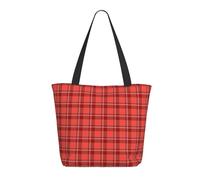 Borsa da viaggio da donna, da lavoro, leggera, con stampa a scacchi, colore rosso brillante, borsa a tracolla da infermiera, borsa da spiaggia da donna, grande borsa tote con cerniera