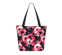 Borsa da viaggio da donna, da lavoro, leggera e alla moda, con motivo floreale a inchiostro stampato, borsa a tracolla da infermiera, borsa da spiaggia da donna, grande borsa tote con cerniera