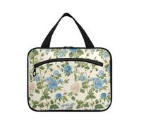 Borsa da viaggio da toilette da appendere con motivo floreale in stile vintage con rose, con gancio, kit da barba portatile per uomo e donna must have WC envase para Perfume de L