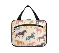 Borsa da viaggio da uomo con unicorni colorati da appendere con gancio, borsa da toilette impermeabile di design essenziale per accessori da viaggio vacanza maleta para maquillaje, Unicorni colorati